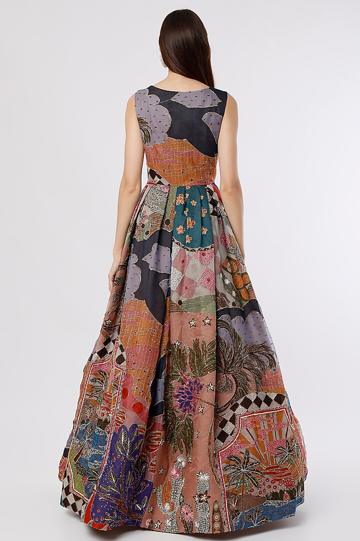 Peach Printed Bridal Gown by Aisha Rao at Pernia's Pop Up Shop