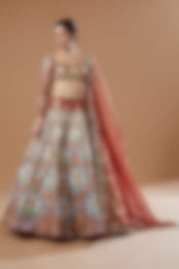 Maroon Embellished Lehenga Set by Aisha Rao