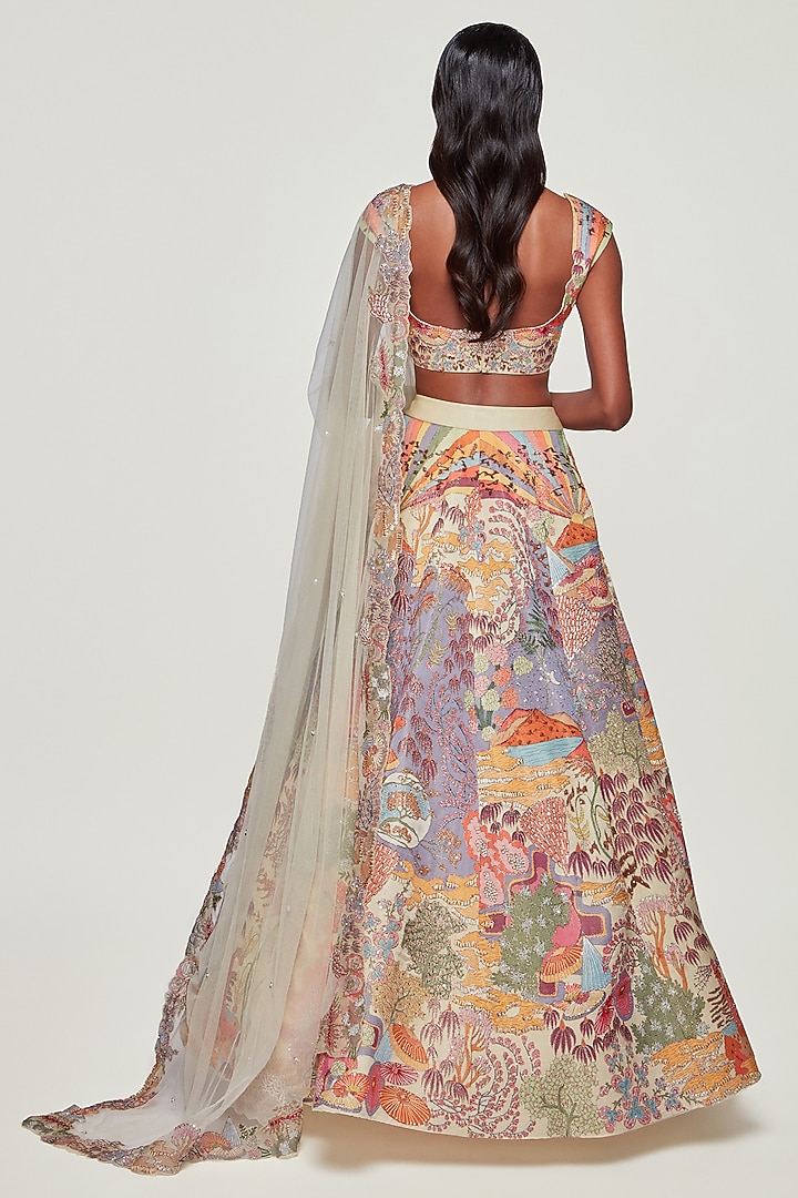 Multi-Colored Embellished Bridal Lehenga Set by Aisha Rao at Pernia's Pop Up Shop
