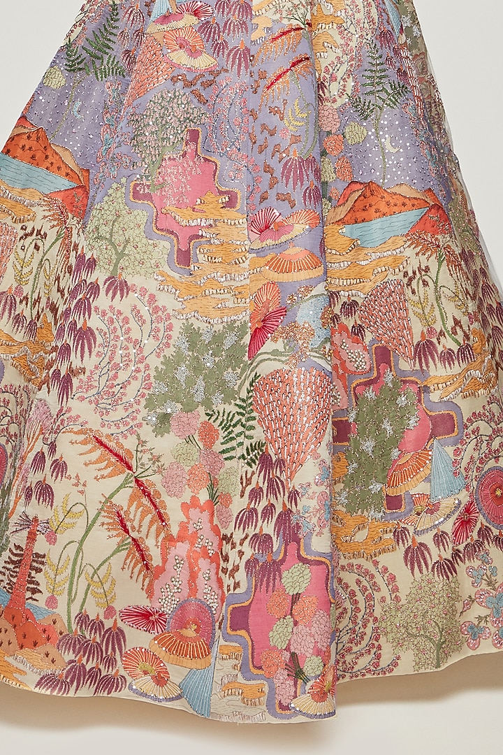 Multi-Colored Embellished Bridal Lehenga Set by Aisha Rao at Pernia's Pop Up Shop