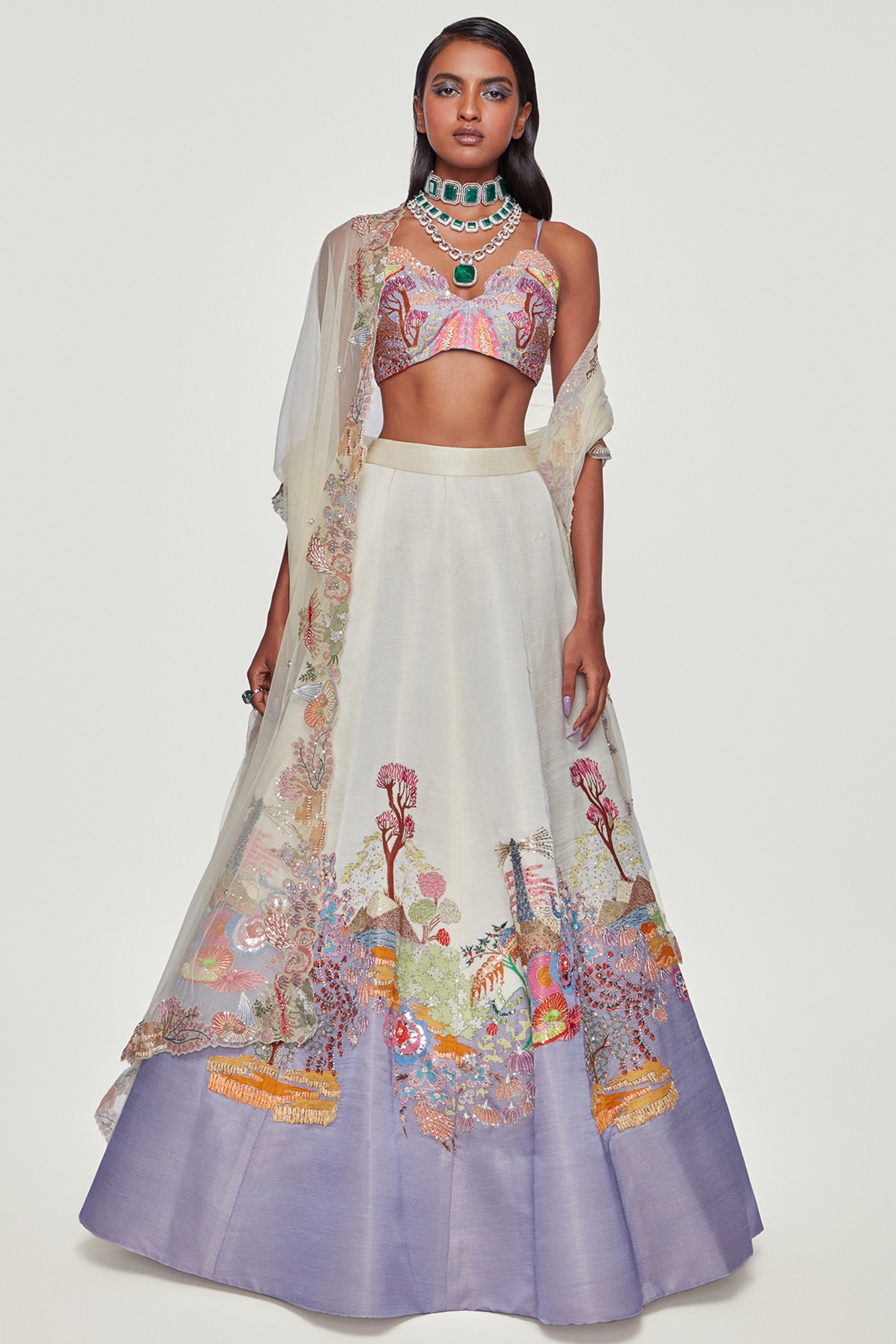 Satin bridal lehenga best sale