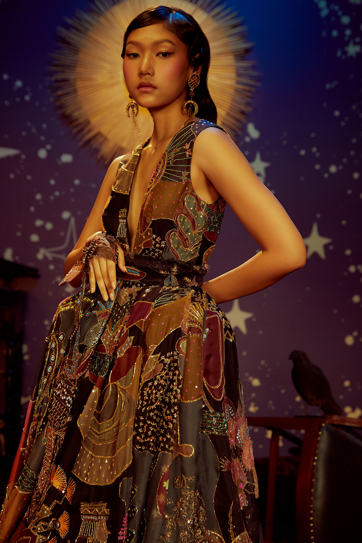Multi-Colored Organza Printed Gown by Aisha Rao at Pernia's Pop Up Shop