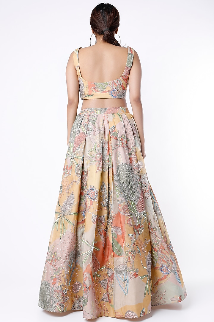 Yellow Printed Bridal Lehenga Set by Aisha Rao at Pernia's Pop Up Shop