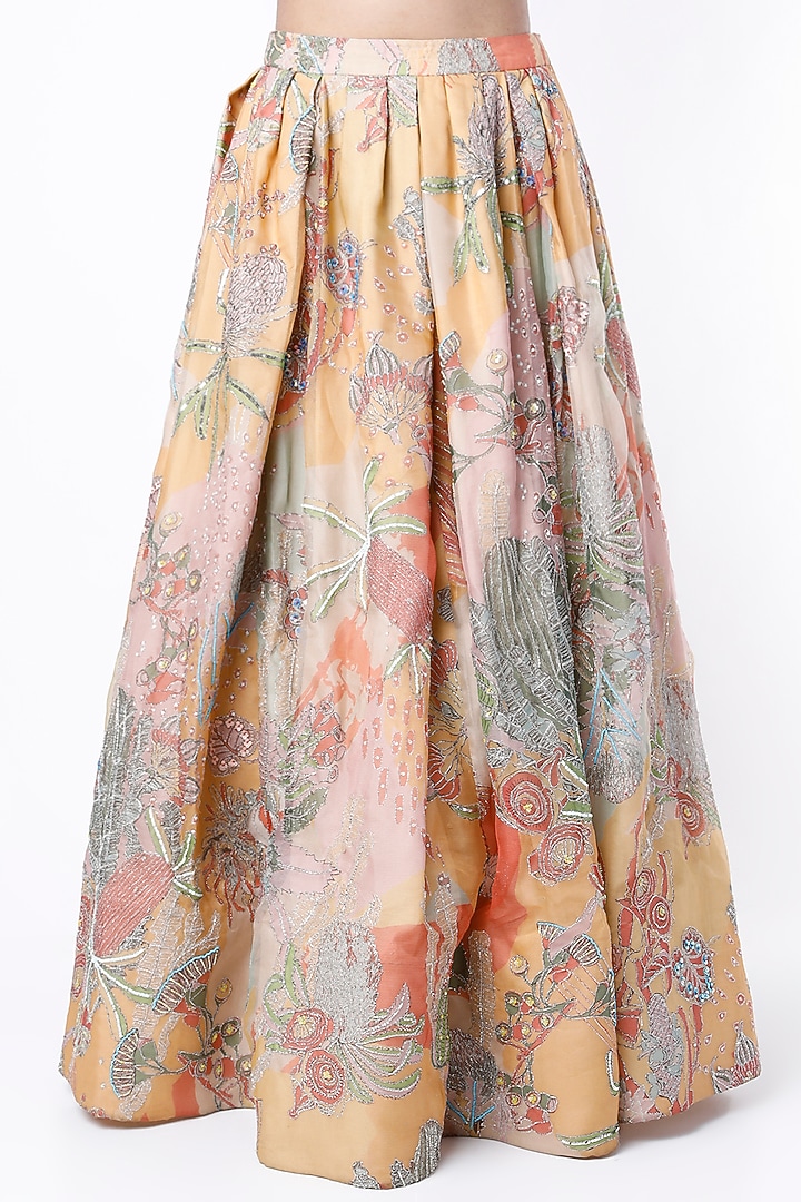 Yellow Printed Bridal Lehenga Set by Aisha Rao at Pernia's Pop Up Shop