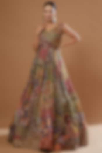 Peach Embellished Bridal Gown by Aisha Rao at Pernia's Pop Up Shop