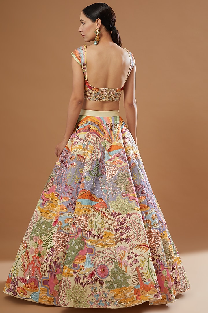 Ivory Embellished Bridal Lehenga Set by Aisha Rao at Pernia's Pop Up Shop