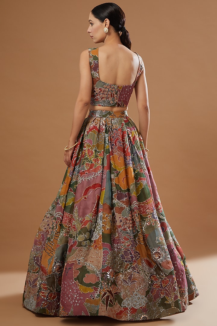Green Embellished Bridal Lehenga Set by Aisha Rao at Pernia's Pop Up Shop