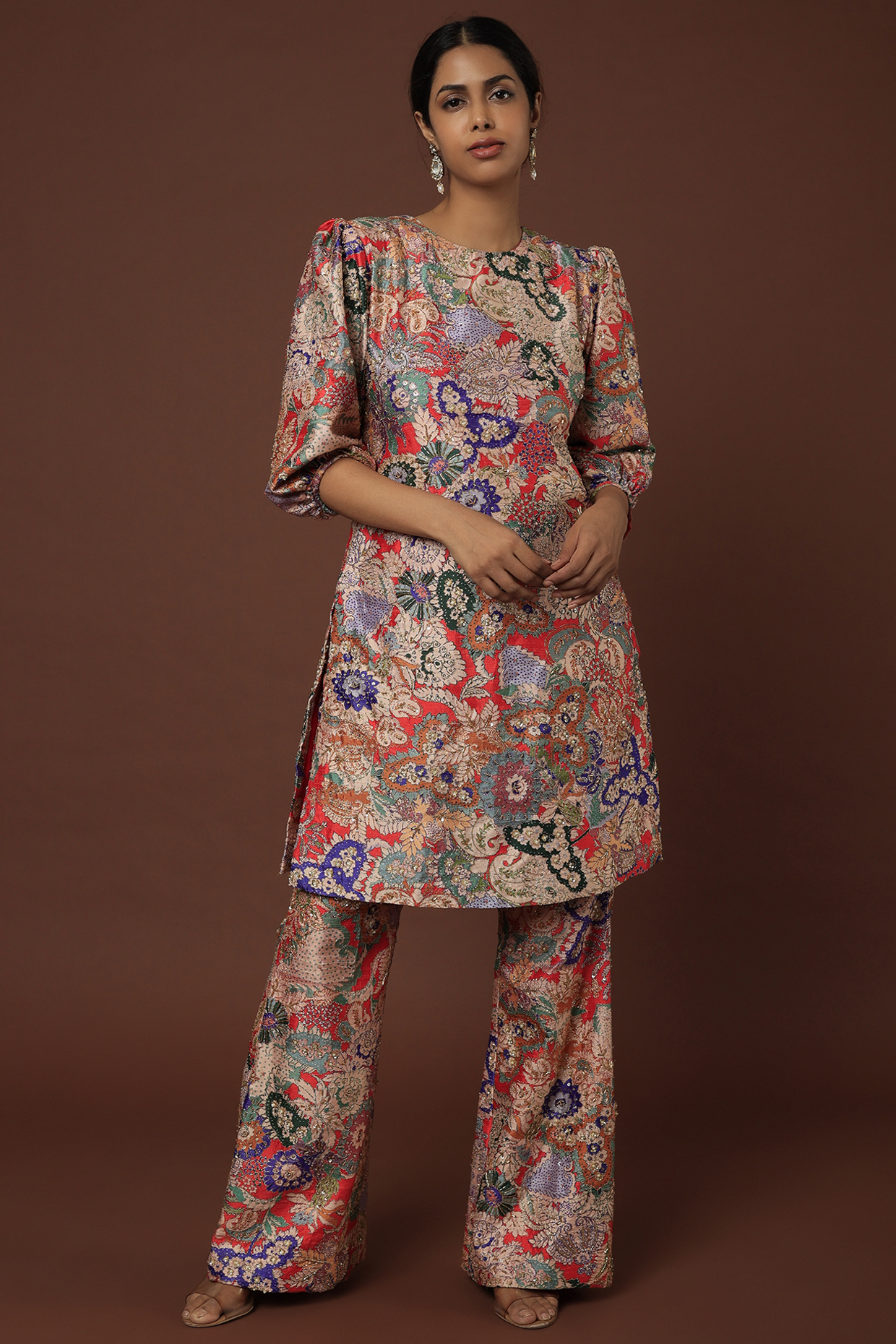 Multi-Colored Printed Kurta Set by Aisha Rao at Pernia's Pop Up Shop