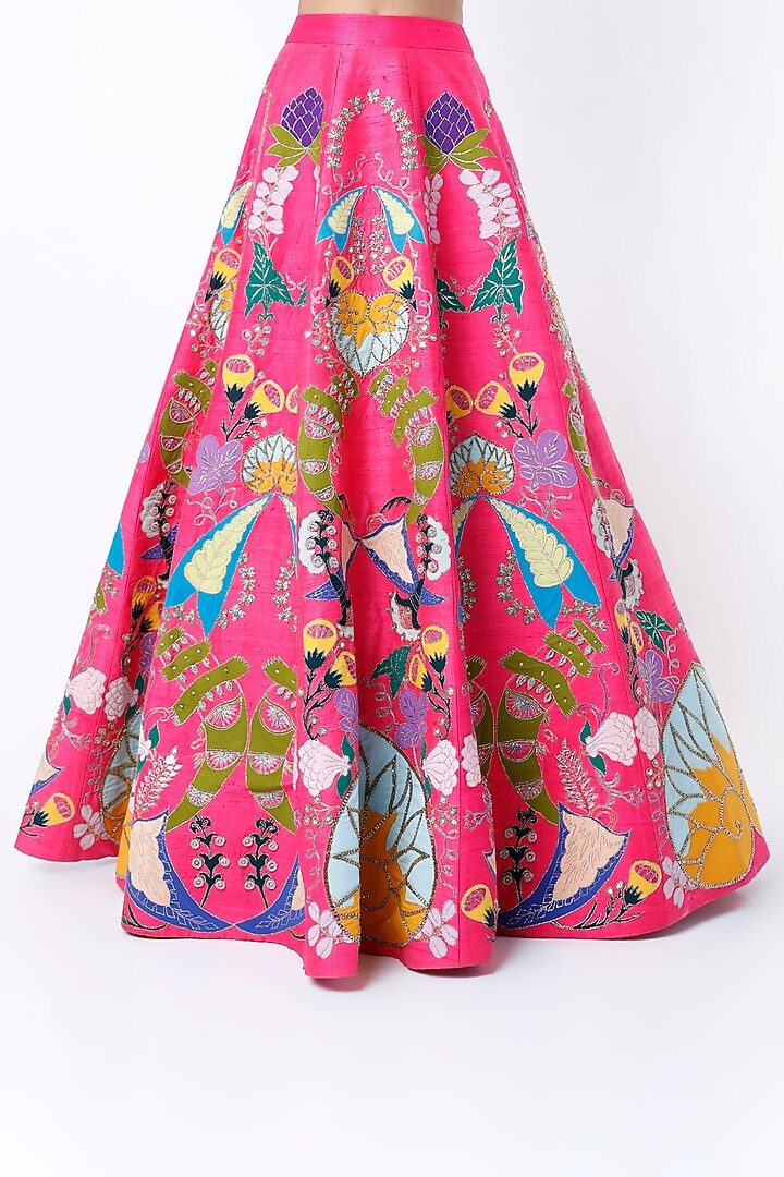 Fuchsia Embellished Bridal Lehenga Set by Aisha Rao at Pernia's Pop Up Shop