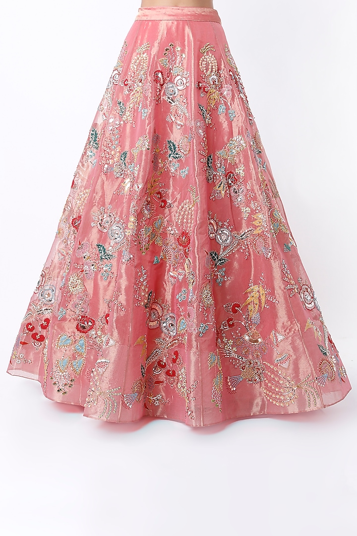Pink Embellished Bridal Lehenga Set by Aisha Rao at Pernia's Pop Up Shop