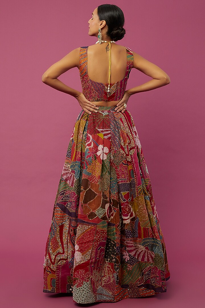 Plum Embellished Bridal Lehenga Set by Aisha Rao at Pernia's Pop Up Shop