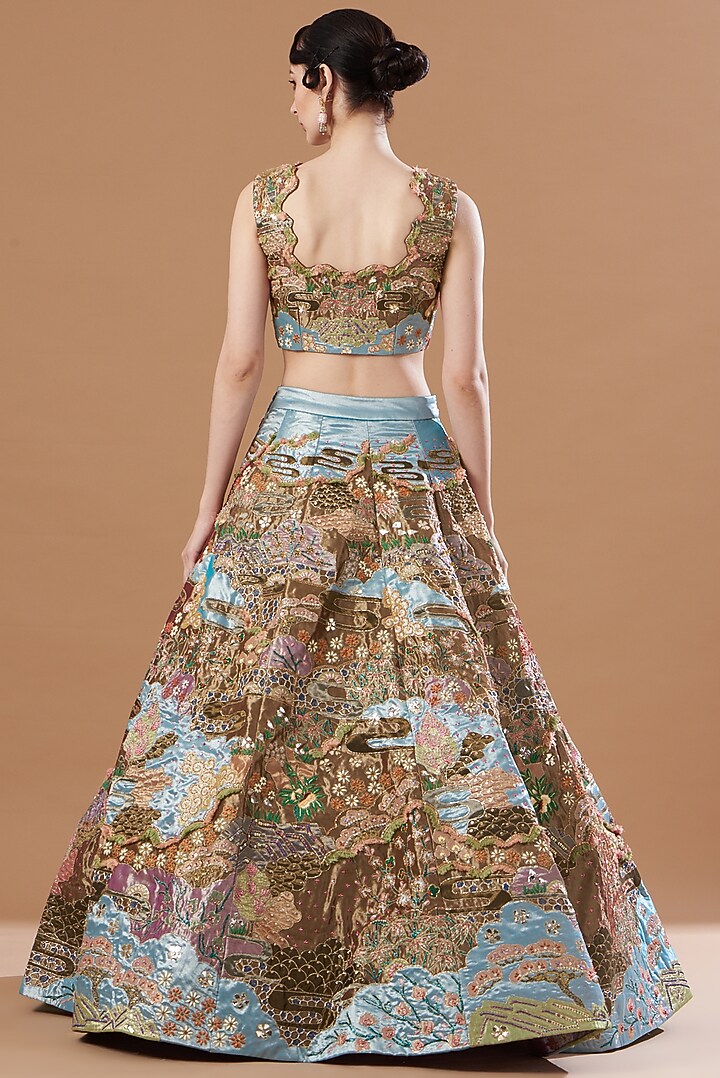 Purple Tissue Kali Bridal Lehenga Set by Aisha Rao at Pernia's Pop Up Shop