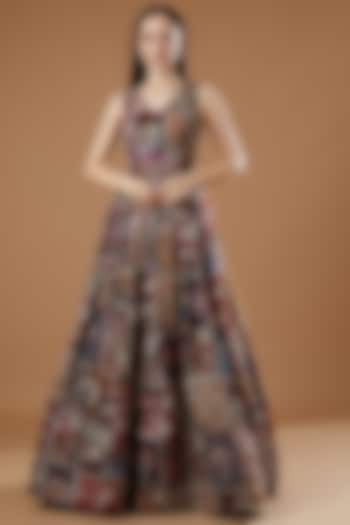 Multi-Colored Printed Gown by Aisha Rao
