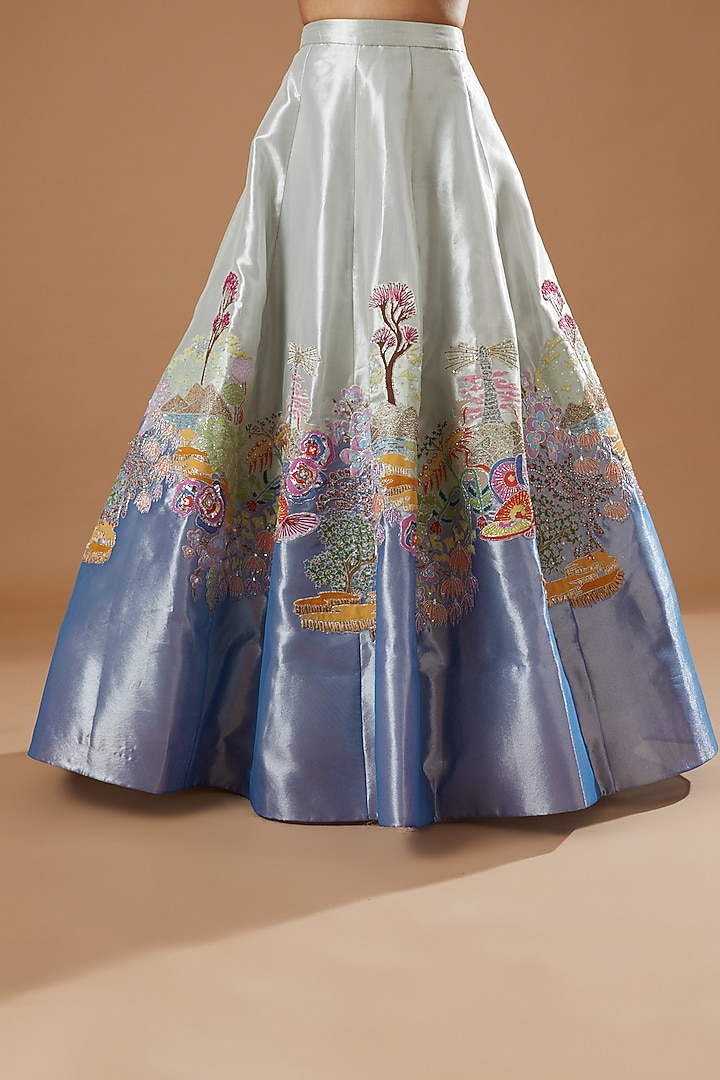 Ivory Lavender Embellished Bridal Lehenga Set by Aisha Rao at Pernia's Pop Up Shop