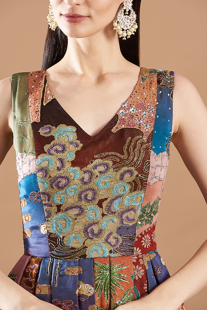 Orange Trencadis Embellished Bridal Gown by Aisha Rao at Pernia's Pop Up Shop