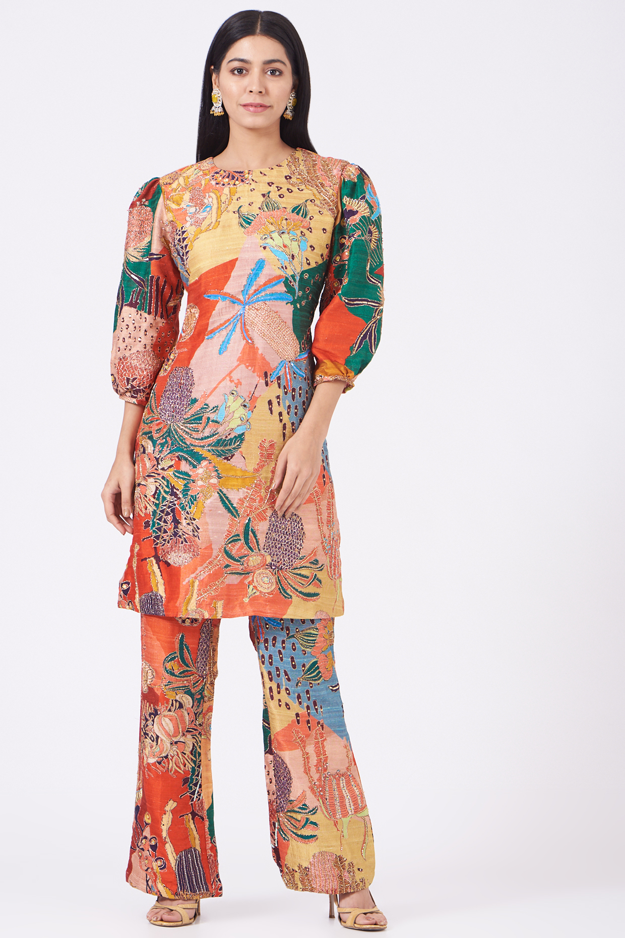 Red Printed Kurta Set by Aisha Rao at Pernia's Pop Up Shop