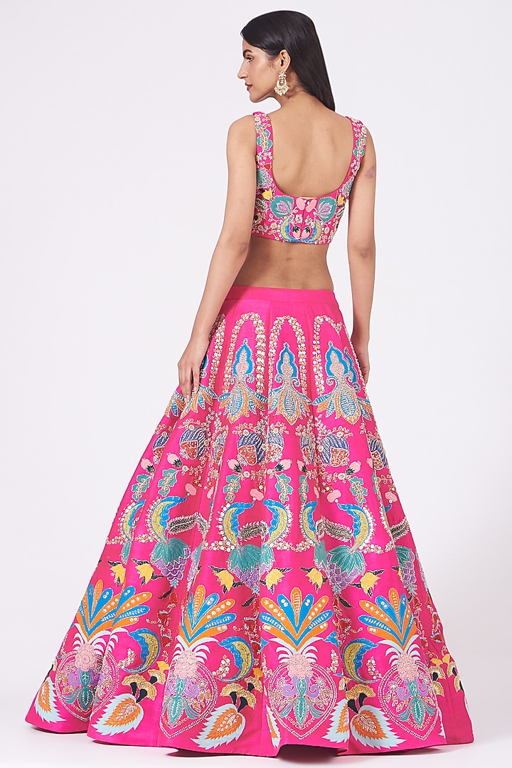 Pink Embellished Bridal Lehenga Set by Aisha Rao at Pernia's Pop Up Shop