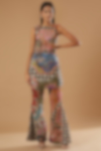 Black Printed Kurta Set by Aisha Rao at Pernia's Pop Up Shop