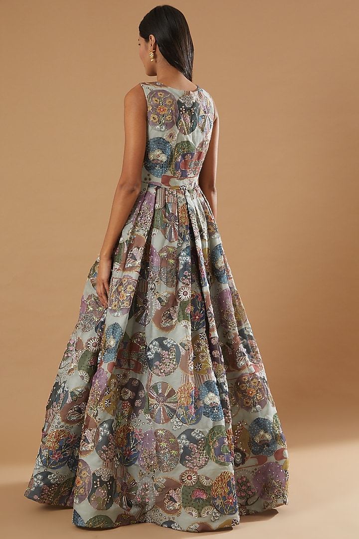 Ivory Printed Bridal Gown by Aisha Rao at Pernia's Pop Up Shop