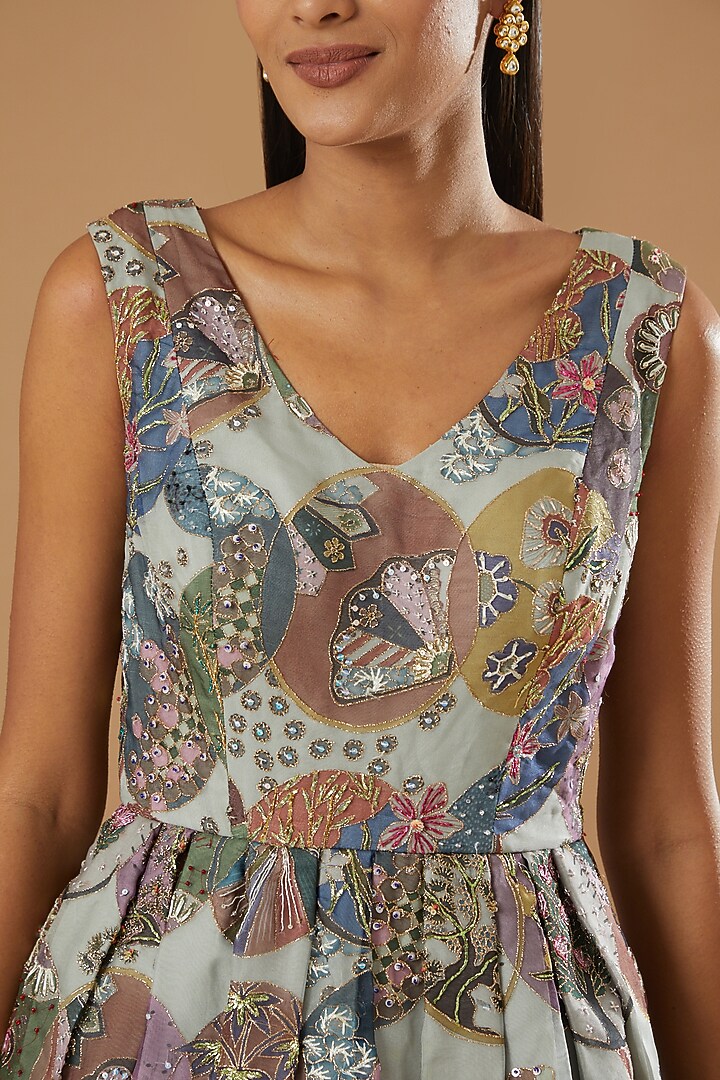 Ivory Printed Bridal Gown by Aisha Rao at Pernia's Pop Up Shop