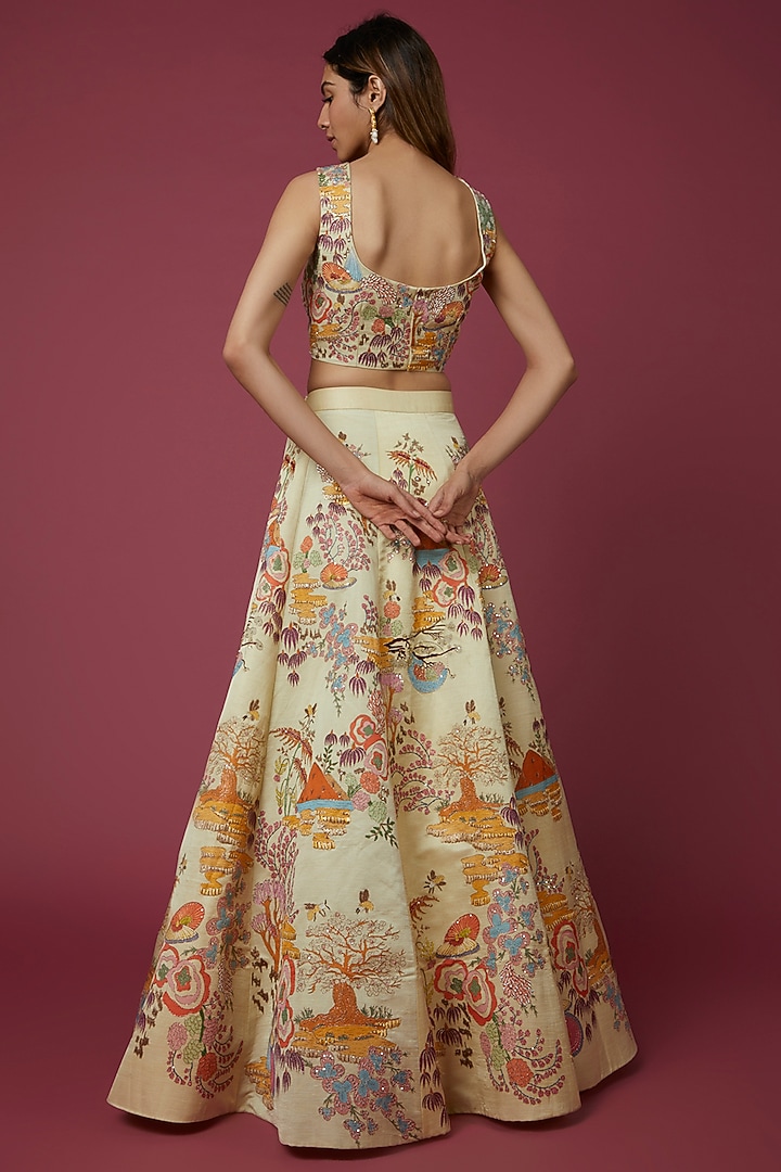Ivory Embellished Bridal Lehenga Set by Aisha Rao at Pernia's Pop Up Shop