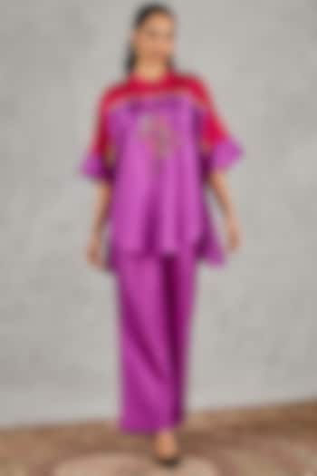 Purple Silk Co-Ord Set by Shivani Bhargava at Pernia's Pop Up Shop