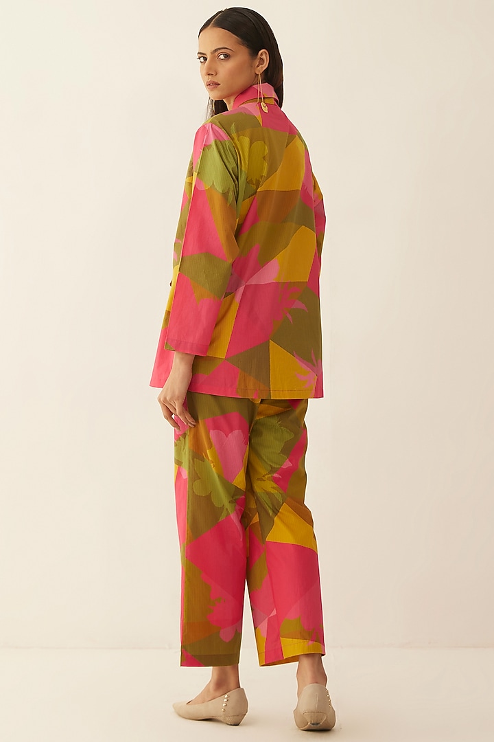 Multi-Colored Giza Cotton Jacket Set by Shivani Bhargava at Pernia's Pop Up Shop