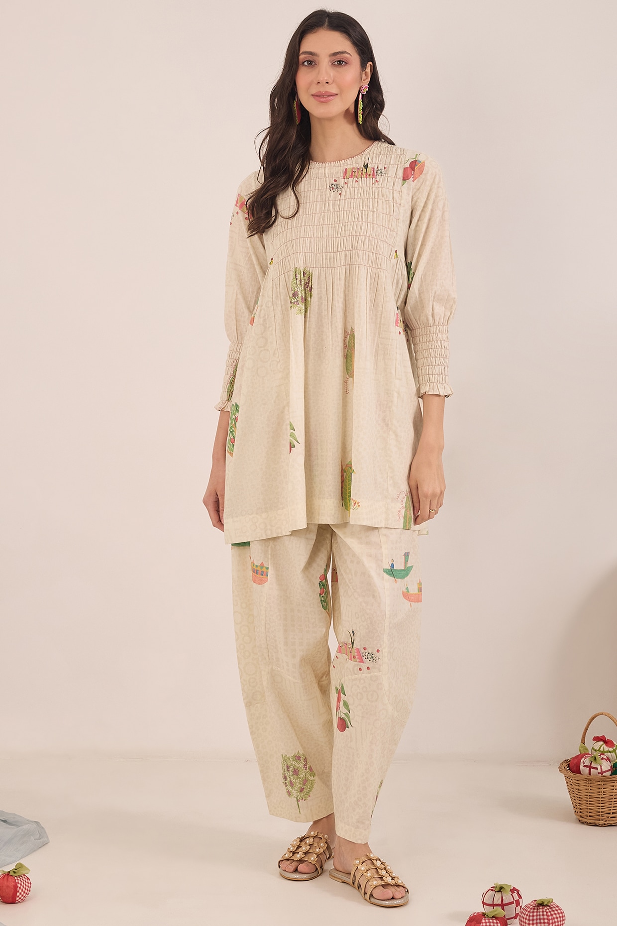 Shivani Bhargava Cream Cotton Co-Ord Set