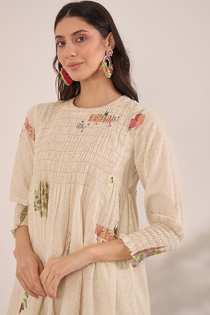 Cream Cotton Co-Ord Set by Shivani Bhargava at Pernia's Pop Up Shop