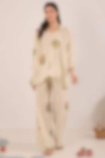 Cream Cotton Printed Co-Ord Set by Shivani Bhargava at Pernia's Pop Up Shop