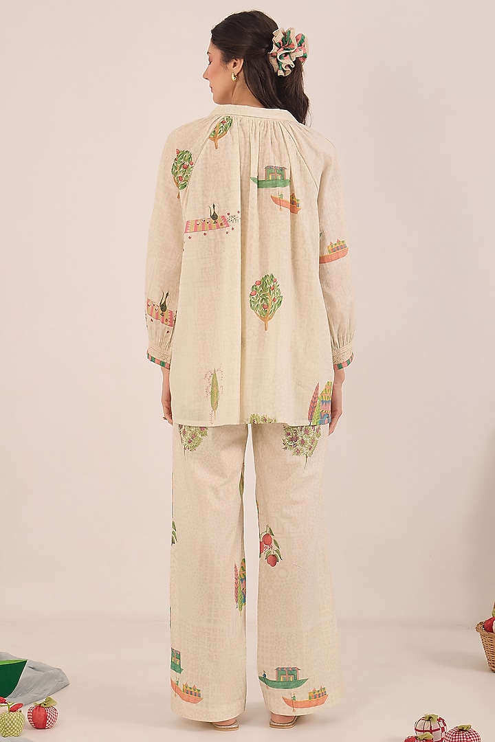 Cream Cotton Printed Co-Ord Set by Shivani Bhargava at Pernia's Pop Up Shop