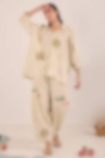 Cream Cotton Printed Co-Ord Set by Shivani Bhargava at Pernia's Pop Up Shop