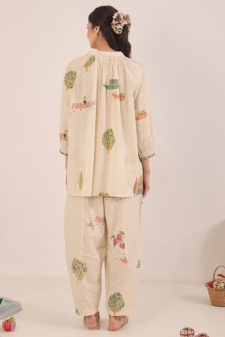 Cream Cotton Printed Co-Ord Set by Shivani Bhargava at Pernia's Pop Up Shop