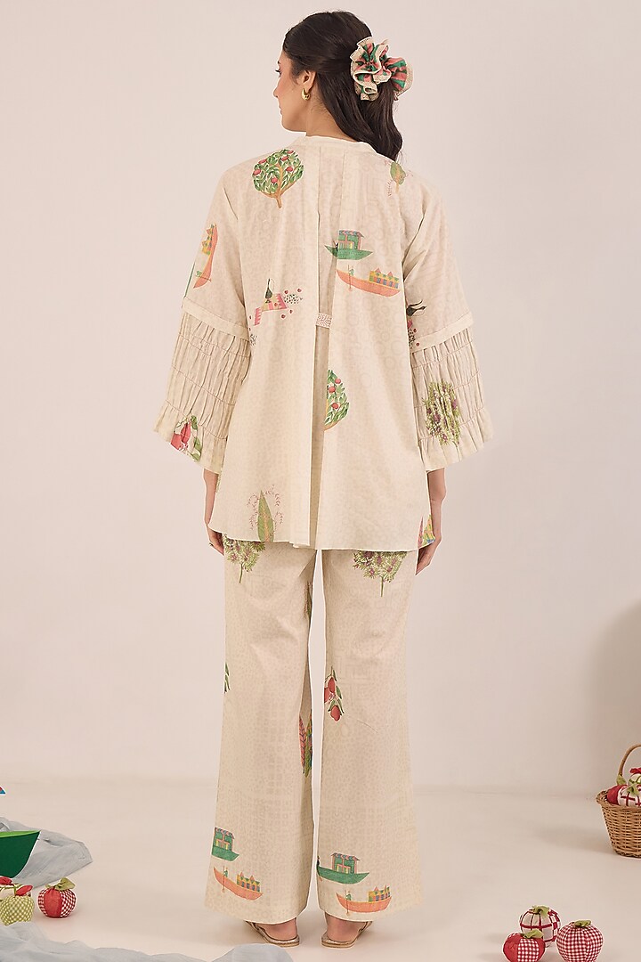 Cream Cotton Printed Co-Ord Set by Shivani Bhargava at Pernia's Pop Up Shop