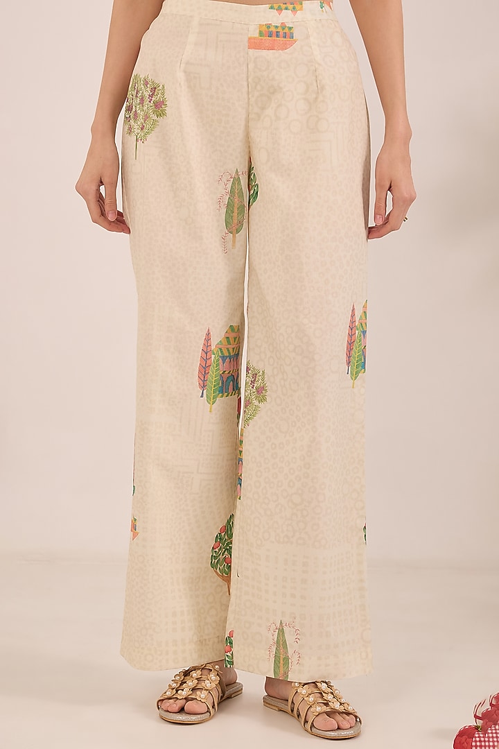 Cream Cotton Printed Co-Ord Set by Shivani Bhargava at Pernia's Pop Up Shop