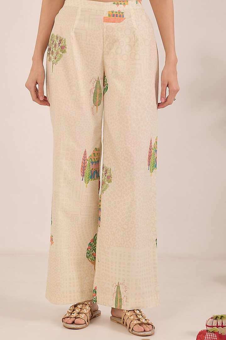 Cream Cotton Printed Co-Ord Set by Shivani Bhargava at Pernia's Pop Up Shop