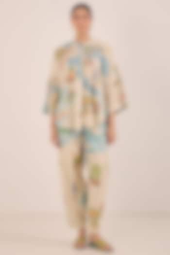 Cream Cotton Printed Co-Ord Set by Shivani Bhargava at Pernia's Pop Up Shop