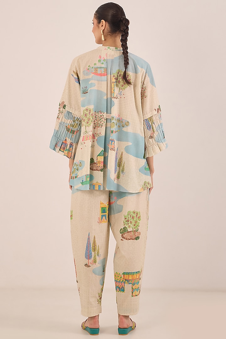 Cream Cotton Printed Co-Ord Set by Shivani Bhargava at Pernia's Pop Up Shop