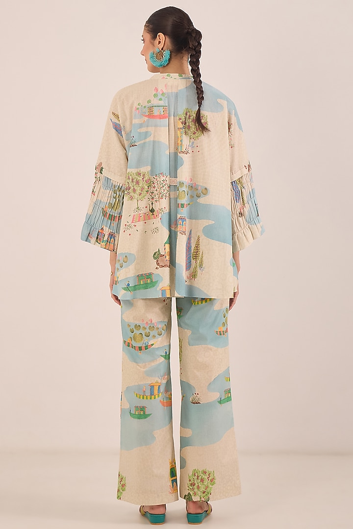 Cream Cotton Printed Co-Ord Set by Shivani Bhargava at Pernia's Pop Up Shop