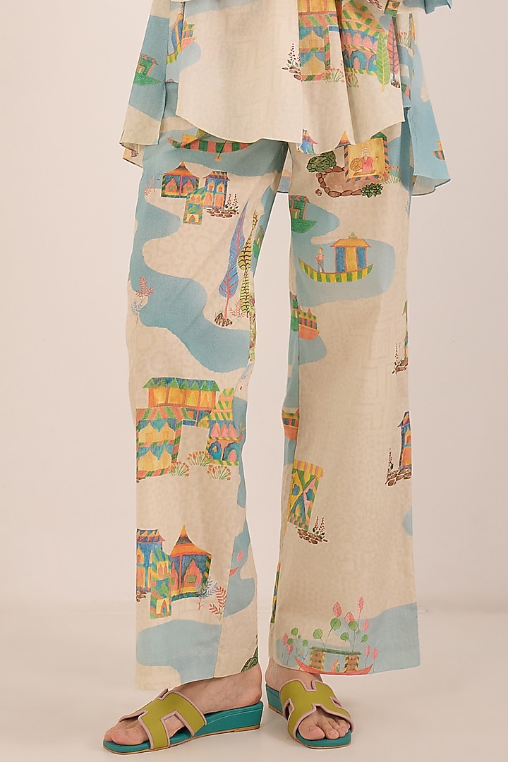 Cream Cotton Printed Co-Ord Set by Shivani Bhargava at Pernia's Pop Up Shop