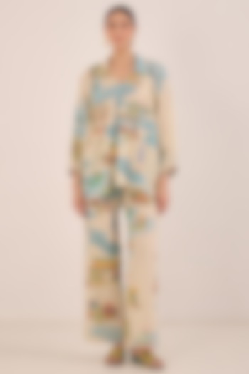 Cream Cotton Printed Co-Ord Set by Shivani Bhargava at Pernia's Pop Up Shop