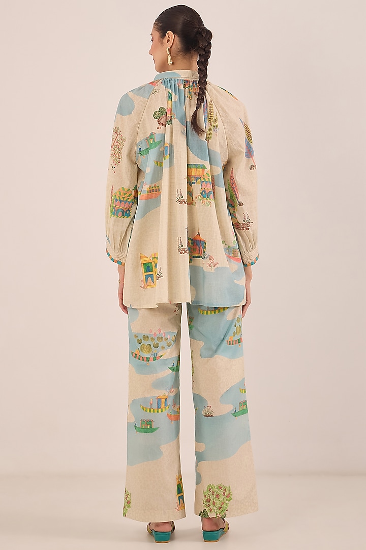Cream Cotton Printed Co-Ord Set by Shivani Bhargava at Pernia's Pop Up Shop