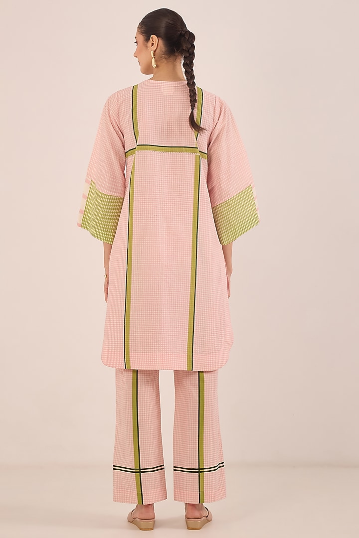 Pink Cotton Paneled Co-Ord Set by Shivani Bhargava at Pernia's Pop Up Shop