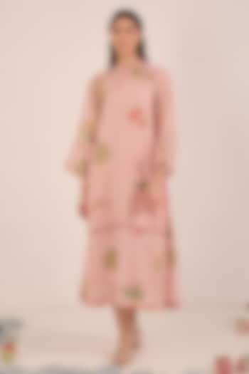 Pink Cotton Silk Botanical Printed Summer Dress by Shivani Bhargava at Pernia's Pop Up Shop