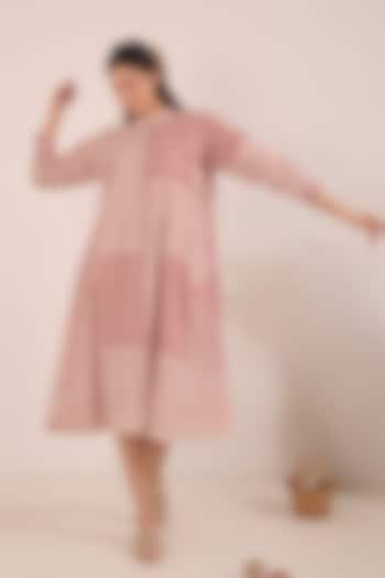 Pink Cotton Printed Midi Summer Dress by Shivani Bhargava at Pernia's Pop Up Shop