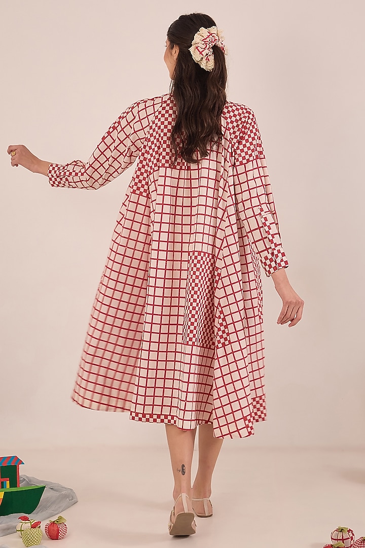 Pink Cotton Printed Midi Summer Dress by Shivani Bhargava at Pernia's Pop Up Shop