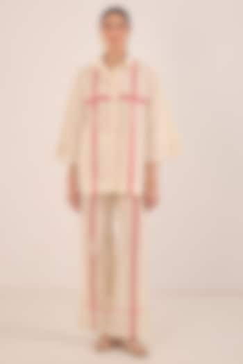 Beige Cotton Co-Ord Set by Shivani Bhargava at Pernia's Pop Up Shop