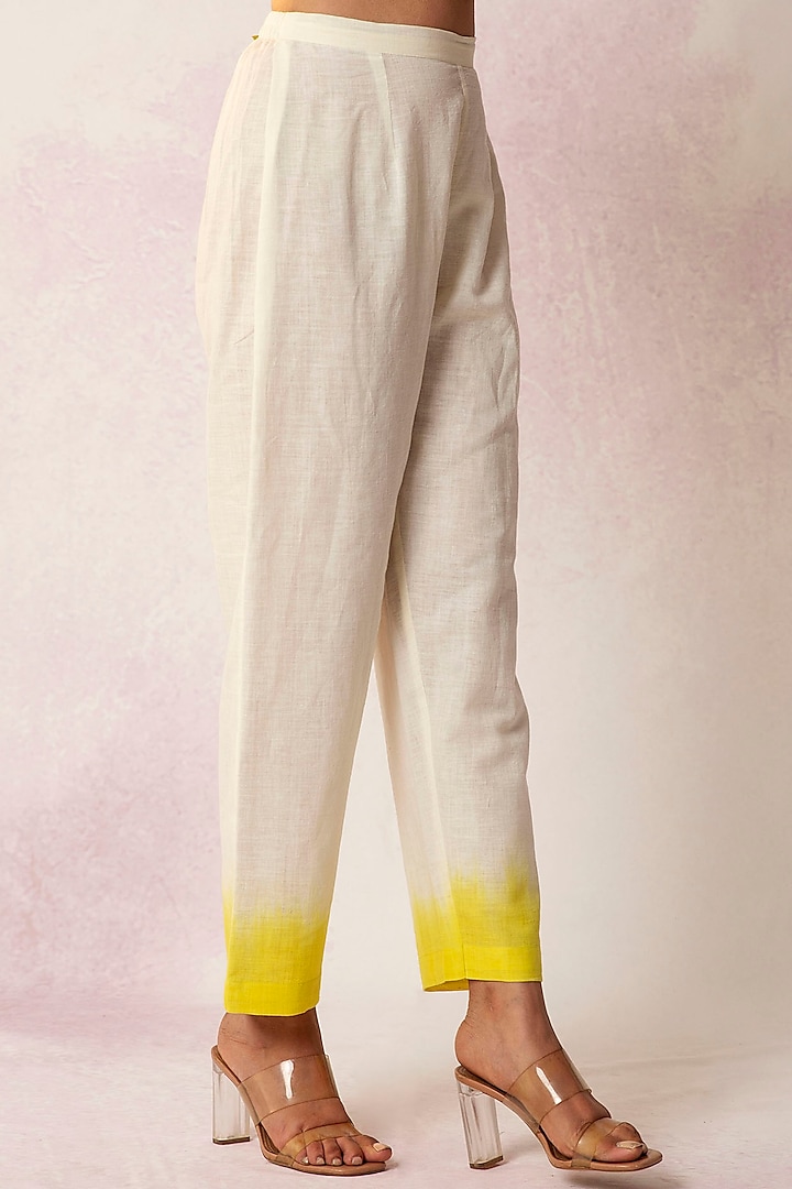 Yellow Linen Cotton Kurta Set by Shivani Bhargava at Pernia's Pop Up Shop