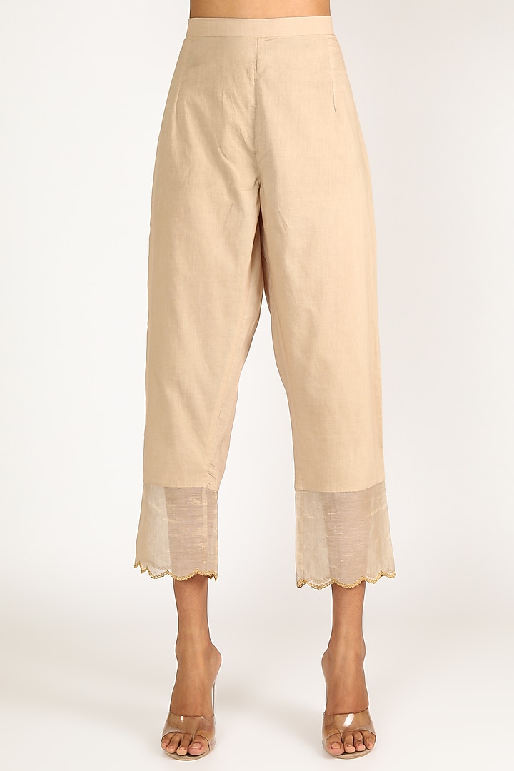 Beige & Wine Embroidered Pant Set by Shivani Bhargava at Pernia's Pop Up Shop