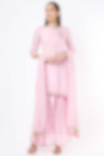 Blush Pink Cotton Silk Gharara Set by Aarnya by Richa at Pernia's Pop Up Shop